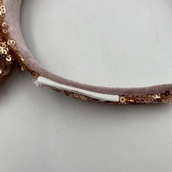 Disney Parks Ears ROSE GOLD Minnie Mouse Sequin Bow Headband NO Tag Mickey - Picture 3 of 4